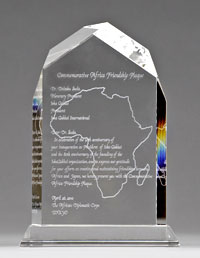非洲友谊纪念水晶盾
