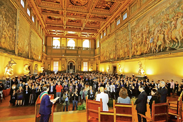 El Salone dei Cinquecento del Palazzo Vecchio, el ayuntamiento de Florencia